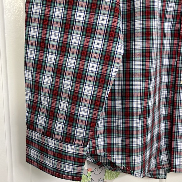 CHAPS NEW Christmas Holiday Red Green Plaid Formal Botton Down Shirt Boys Size L - Picture 6 of 9